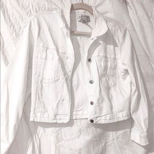 Petite Sophisticate White Jean Jacket